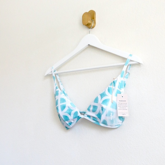 NEW! Kenny Flowers The Maldives Sporty Triangle Bikini Top Blue SZ S, M - Picture 12 of 16